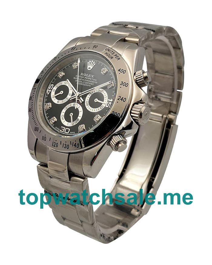 UK Black Dials Steel Rolex Daytona 116520 Replica Watches