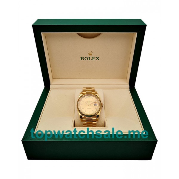 UK Champagne Dials Gold Rolex Day-Date 228238 Replica Watches