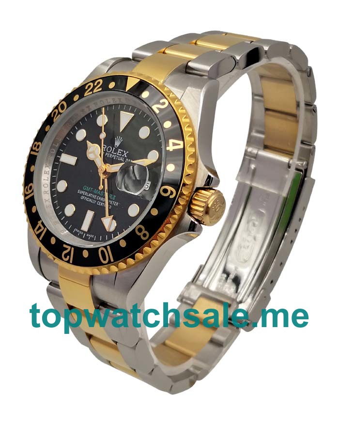 UK Black Dials Steel And Gold Rolex GMT-Master II 16713 LN Replica Watches