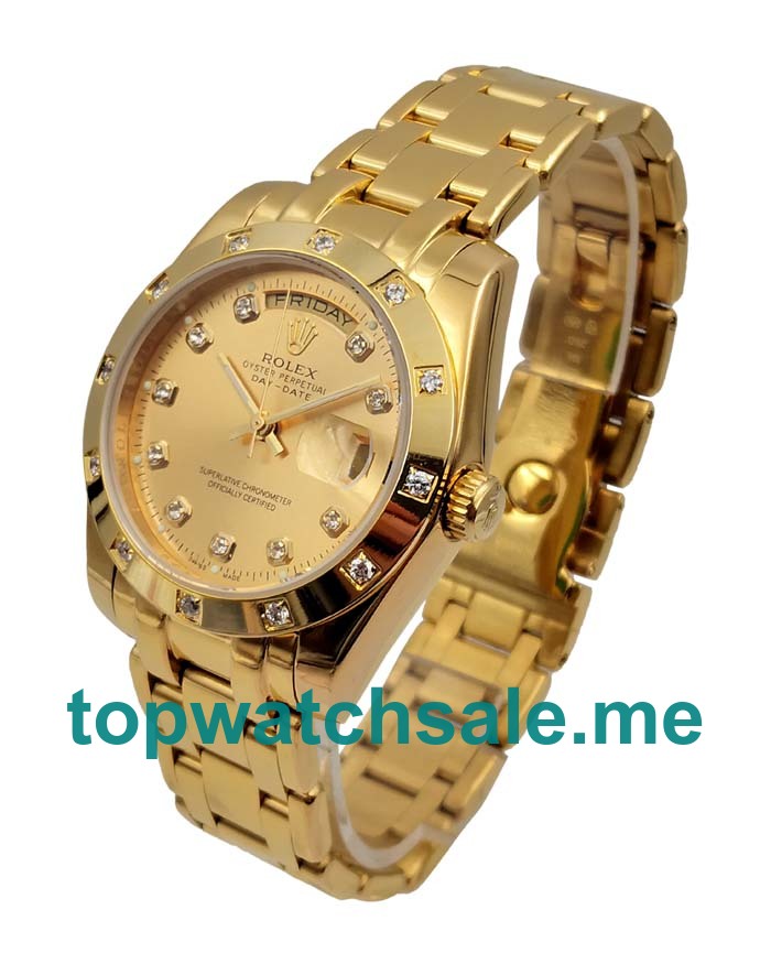 UK Champagne Dials Gold Rolex Day-Date 18948 Replica Watches