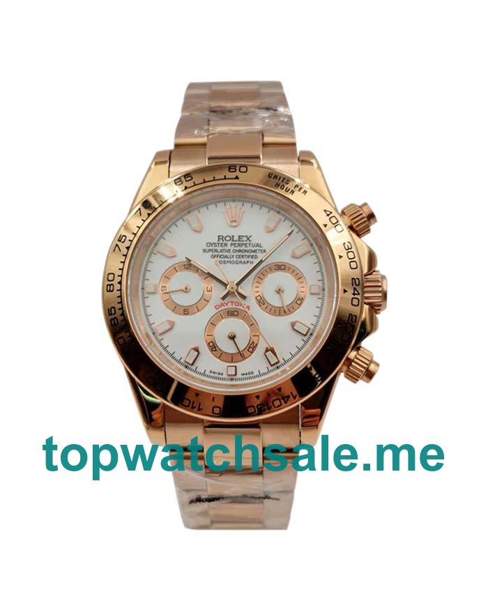 UK Ivory Dials Rose Gold Rolex Daytona 116505 Replica Watches