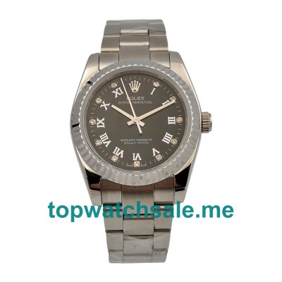 UK Black Dials Steel And White Gold Rolex Oyster Perpetual 114234 Replica Watches