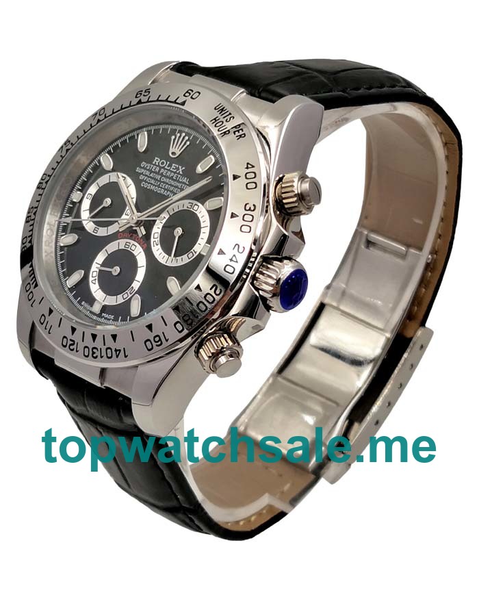 UK Black Dials White Gold Rolex Daytona 116519 Replica Watches