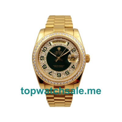 UK Green Dials Gold Rolex Day-Date 118348 Replica Watches